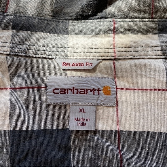 Carhartt Relaxed Fit Plaid Short Sleeve Button Down Shirt Size XL - Picture 5 of 8